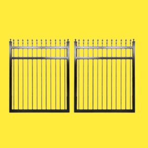 Aluminium Double Swing Gates spikes on top