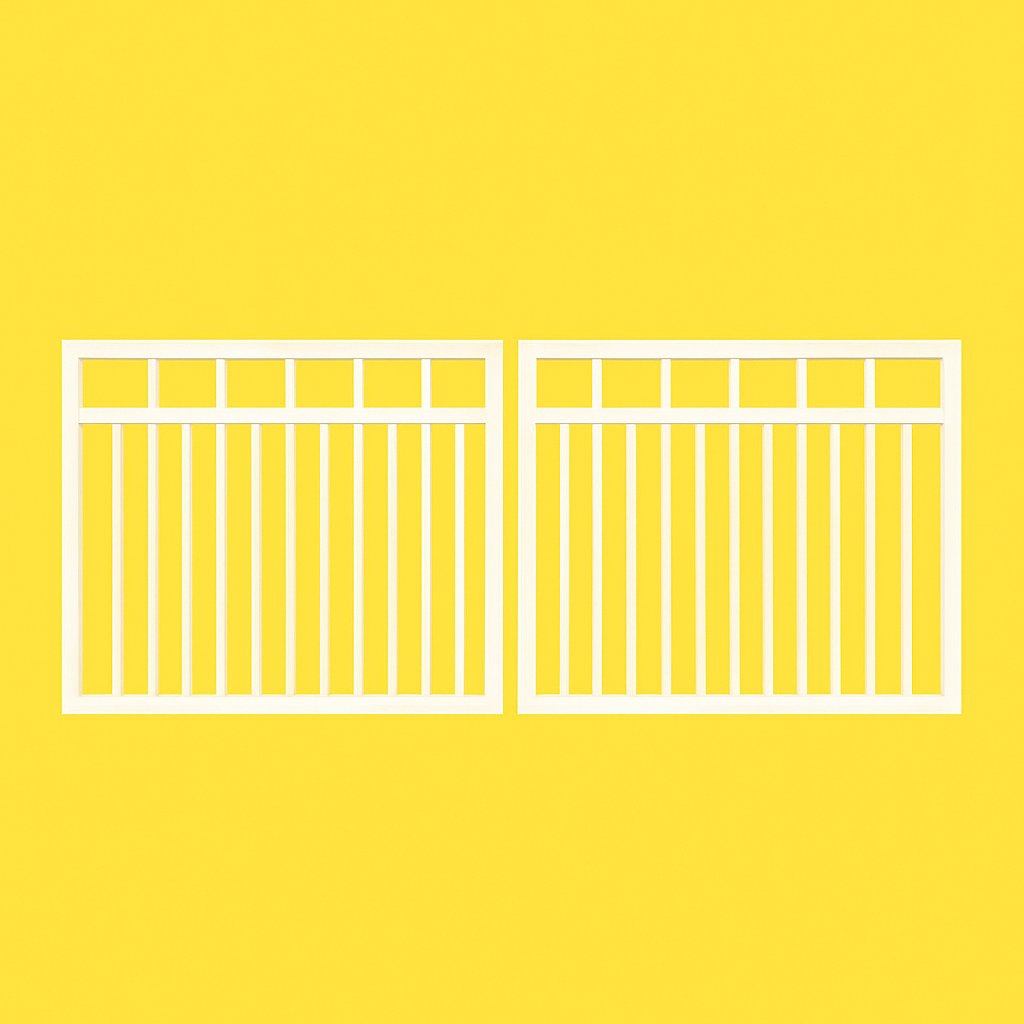 SWING Aluminum DOUBLE Gates WINDOW FLAT TOP - Image 2