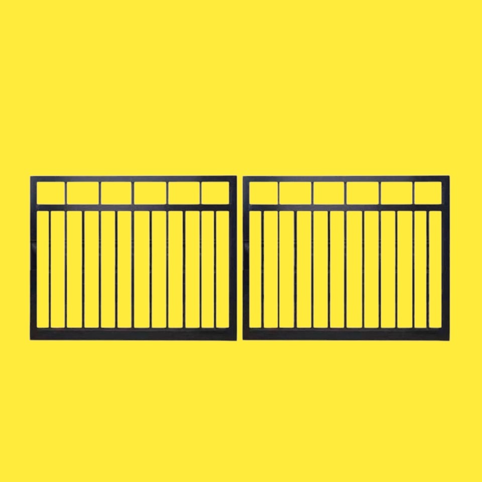 SWING Aluminum DOUBLE Gates WINDOW FLAT TOP