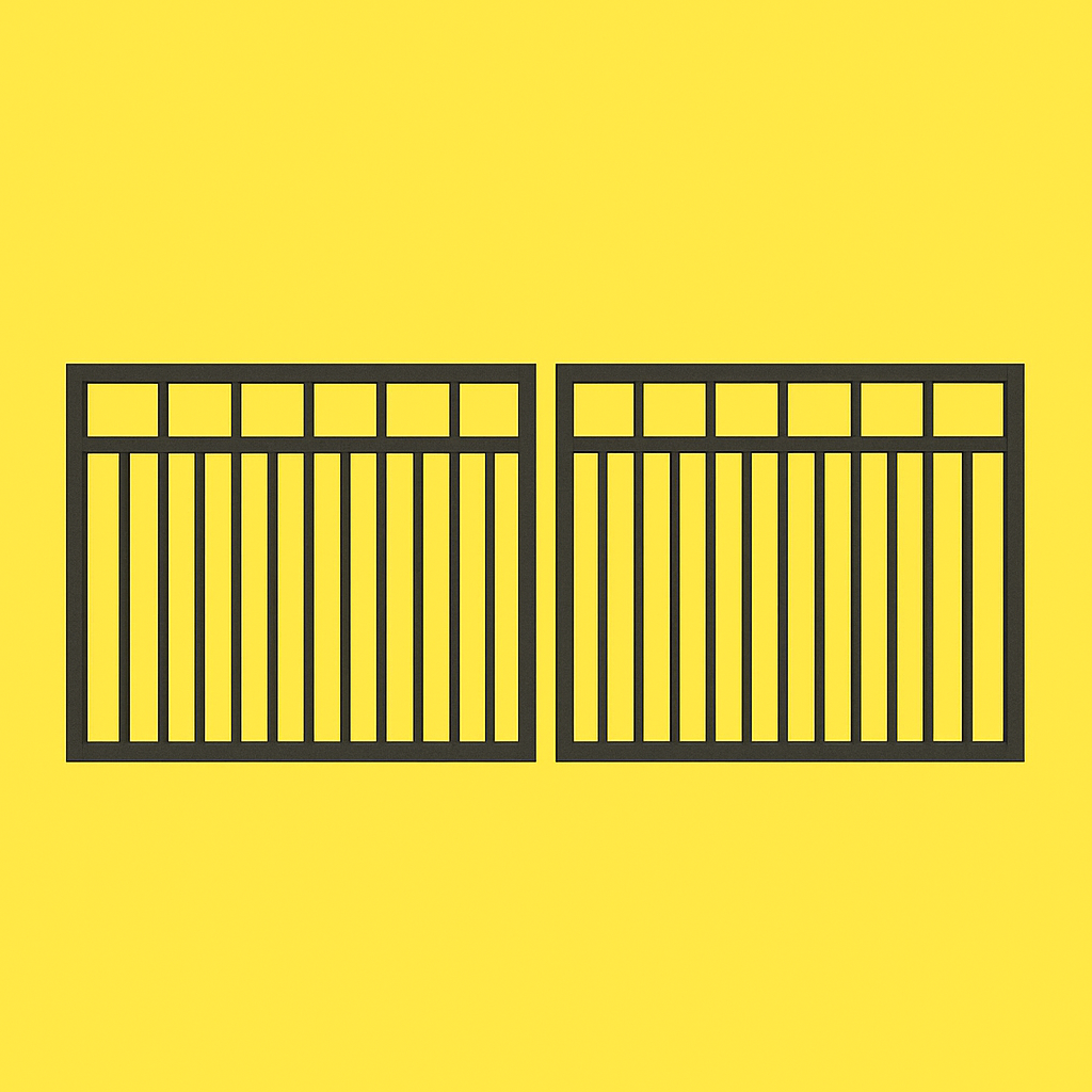 SWING Aluminum DOUBLE Gates WINDOW FLAT TOP - Image 3